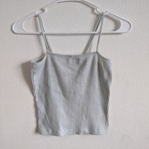 Extra Small crop top spaghetti strap in very light teal